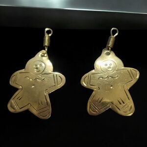 ⛓️NEW⛓️3 pairs of Maharani Tribal Brass Gingerbread Men Charms